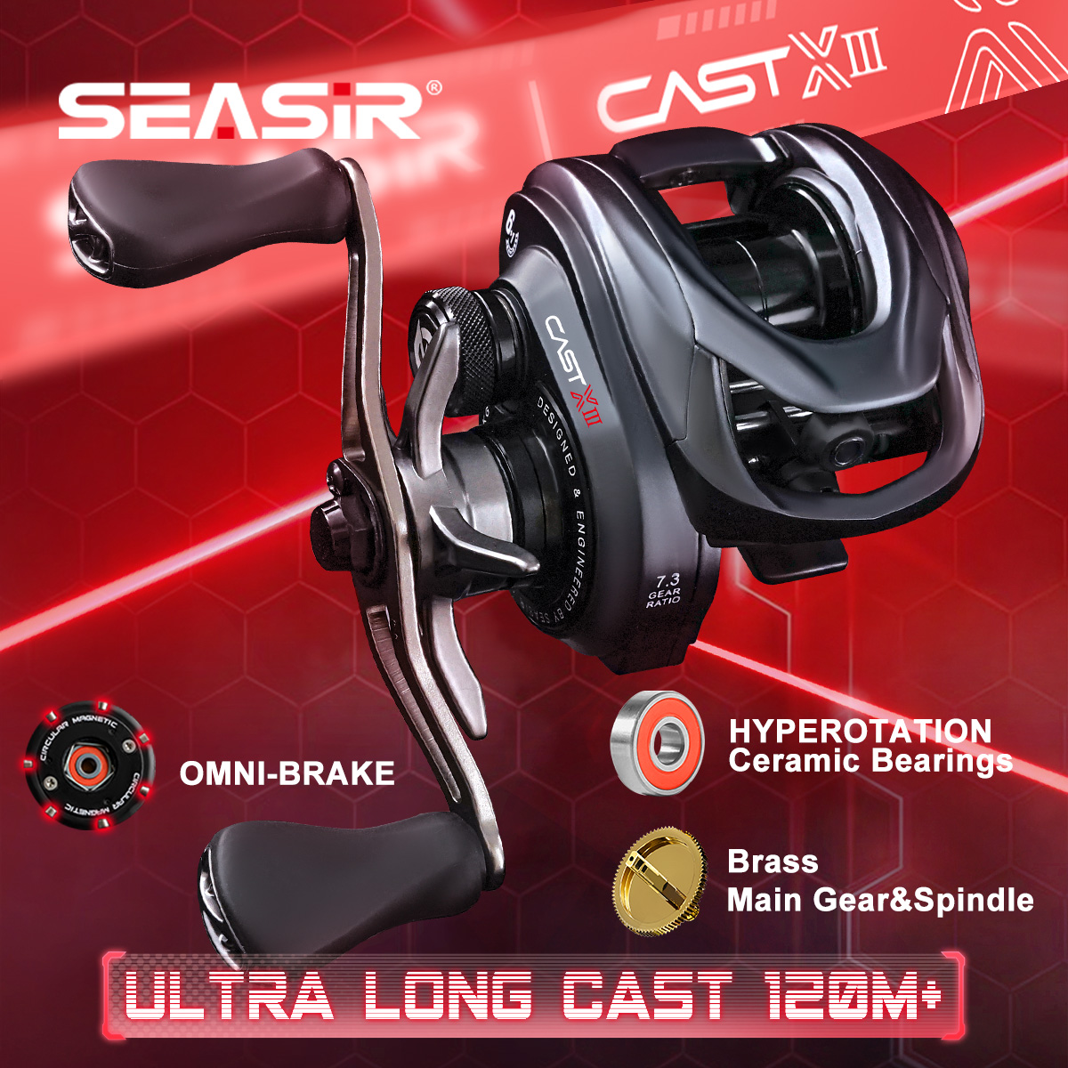 Abu Garcia Reel Max - Катушка для бейткастинга SEASIR CAST-X3, сверхдальний